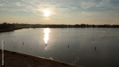 sunset on the lake