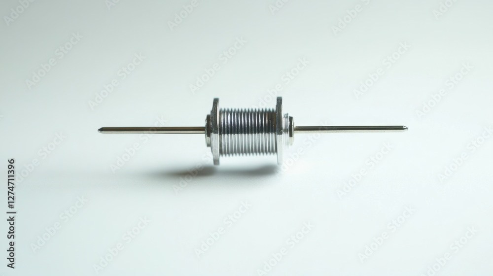 Floating axial-lead resistor with precise details against a white background. Floating axial-lead resistor with precise details against a white background.