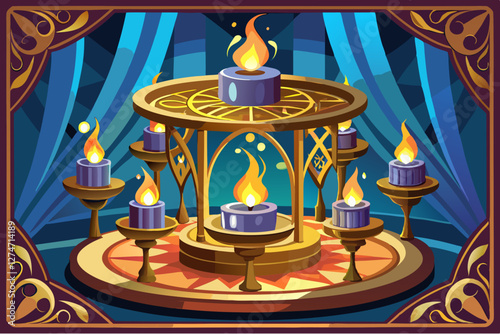 vector of candle holder