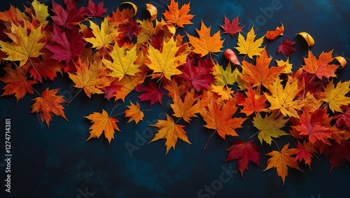 A striking display of autumn leaves captures nature's colorful change.