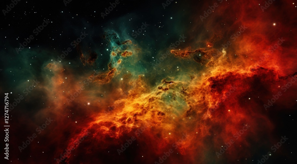 Fototapeta premium Nebula cloud formation with sparkling star fields and cosmic dust for science research