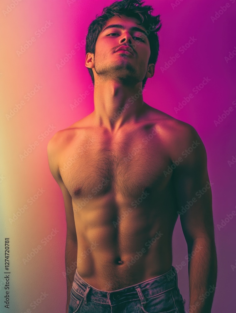 Fototapeta premium Shirtless Model Posing