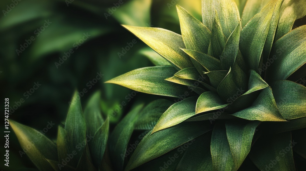Fototapeta premium Close-up of lush green succulent plants in soft sunlight