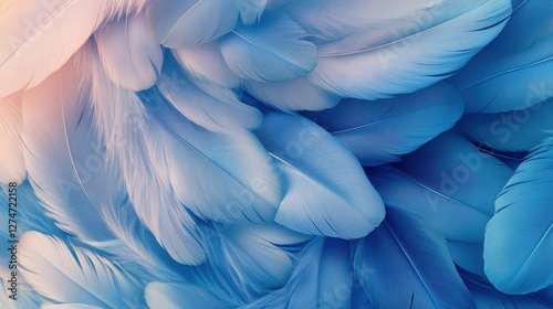 Soft blue and purple feather texture background with gentle light gradient