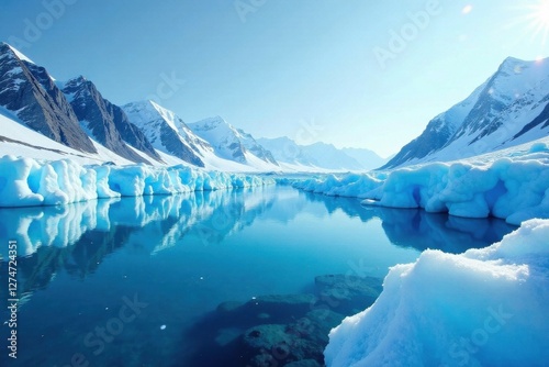 Wallpaper Mural Glacial blue frosty ice background , glacial, ice, texture Torontodigital.ca