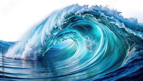 Ocean Wave, Isolated on White Background