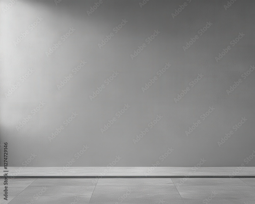 Empty gray room with floor and wall, background for product display, minimalist design Empty gray room with floor and wall, background for product display, minimalist design