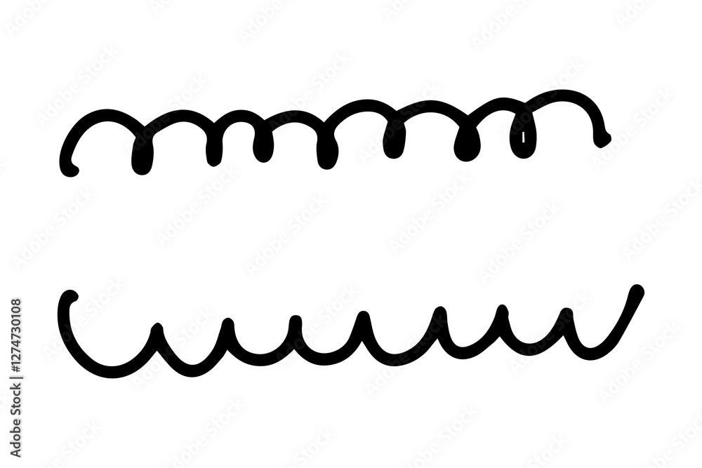 Hand-drawn squiggly lines in a playful, minimalist style element Hand-drawn squiggly lines in a playful, minimalist style element