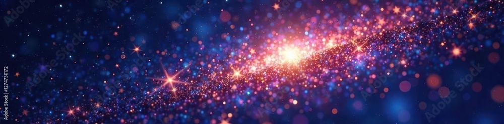 Shimmering starry night effect on white background, radiant, star, luminous
