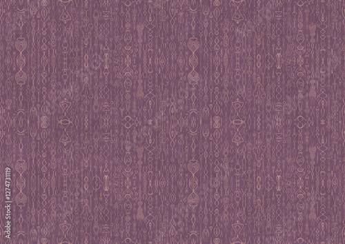 Wallpaper Mural Hand-drawn abstract seamless ornament. Pale pink on a purple background. Paper texture. Digital artwork, A4. (pattern: p14b) Torontodigital.ca