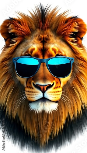 An African Lion A White Background 