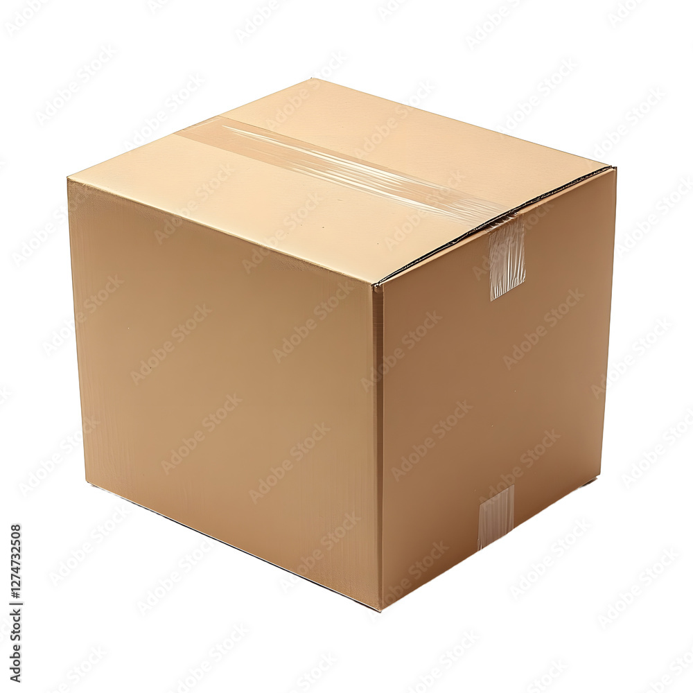 Cardboard box isolated on white background, perfect for packaging, shipping, and storage with plain and simple design. Cardboard box isolated on white background, perfect for packaging, shipping, and storage with plain and simple design.