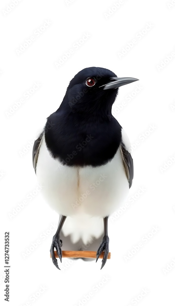 Magpie Bird Front View Full Body Background Magpie Bird Front View Full Body Background