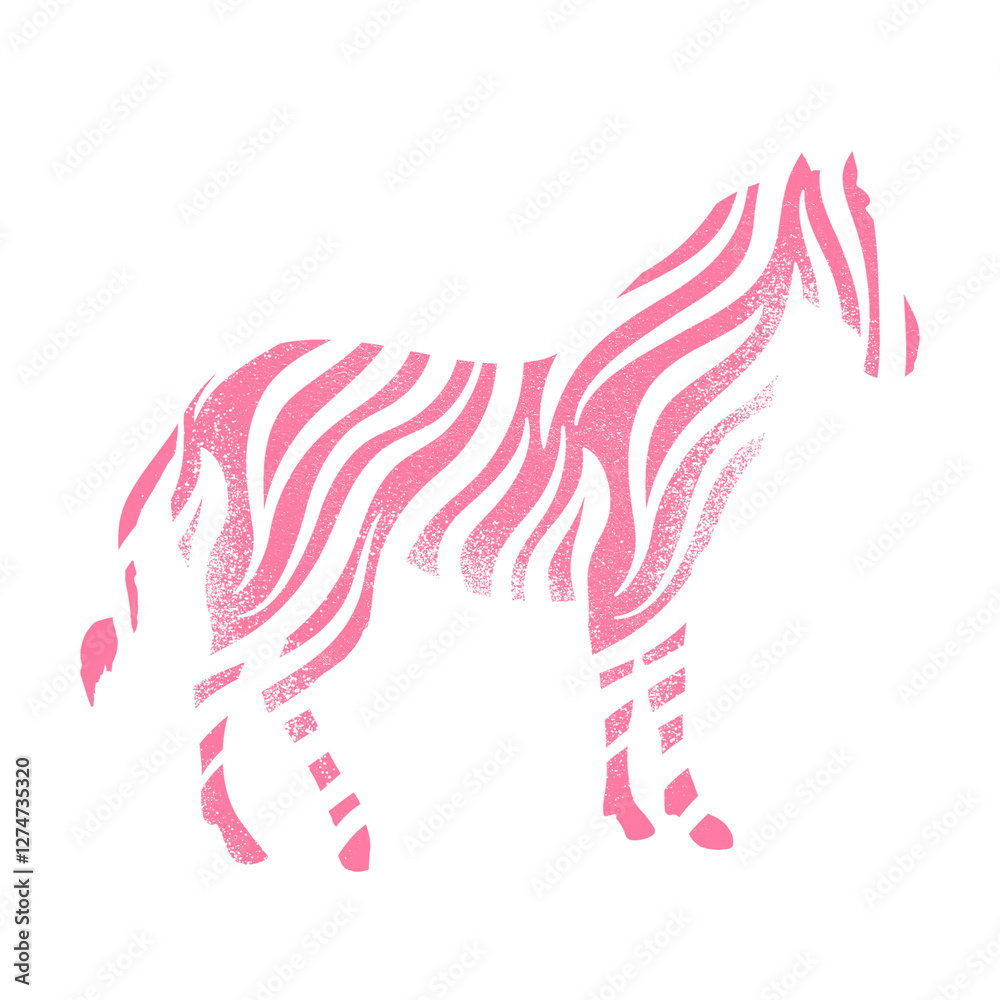 Obraz premium Pink zebra png sticker, textured animal on transparent background