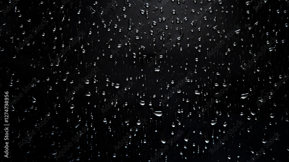 Obraz premium Rainwater on a black background