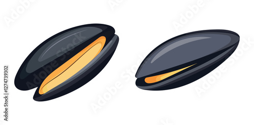 Mussel. Vector clipart illustration on isolated background.