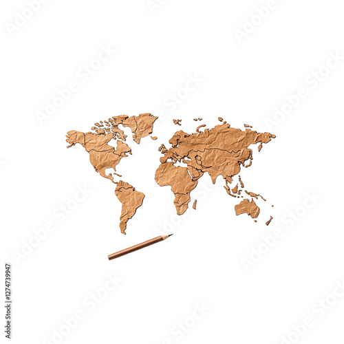 Obraz na płótnie World map illustration educational resource transparent background creative concept visual aid w salonie