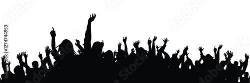 set of vector illustration a crowd of people at a concert with their hands up Adobe Illustrator Artwork people dancing in the night