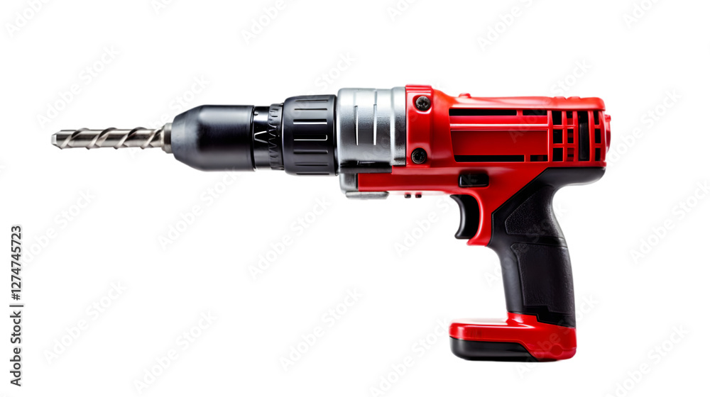 Red and Black Cordless Power Drill with Metallic Drill Bit, Ideal for Home Improvement, DIY Projects, and Professional Construction Work.
Red and Black Cordless Power Drill with Metallic Drill Bit, Ideal for Home Improvement, DIY Projects, and Professional Construction Work.