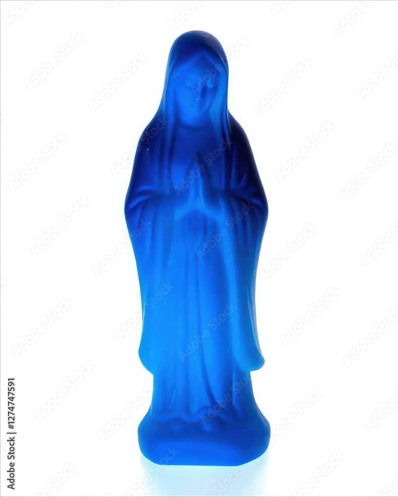 Small Blue Figurine of Virgin Mary in Standard Scale. Generative AI Small Blue Figurine of Virgin Mary in Standard Scale. Generative AI