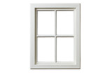 A minimalistic white window frame inviting natural light into a serene indoor space isolated on transparent background