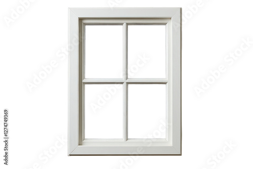 Obraz na płótnie A minimalistic white window frame inviting natural light into a serene indoor space isolated on transparent background w salonie