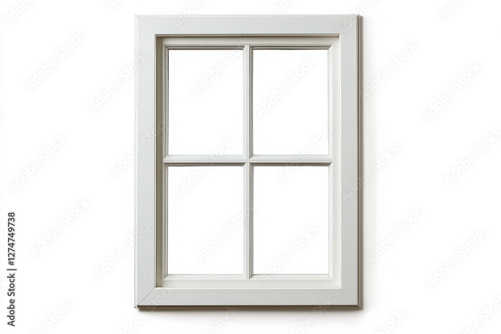 A minimalistic white window frame inviting natural light into a serene indoor space isolated on transparent background A minimalistic white window frame inviting natural light into a serene indoor space isolated on transparent background