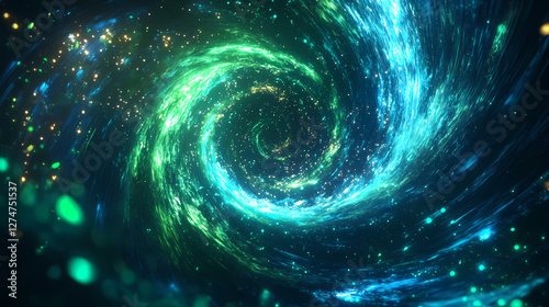 vibrant neon green swirls