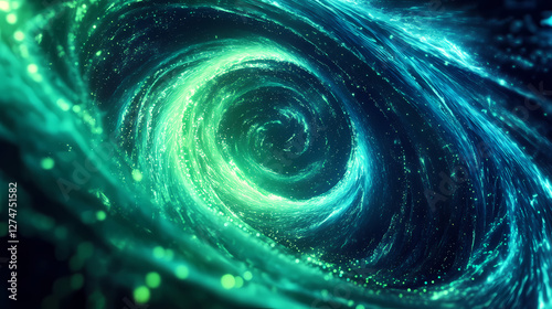 vibrant neon green swirls