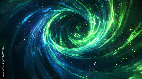 vibrant neon green swirls