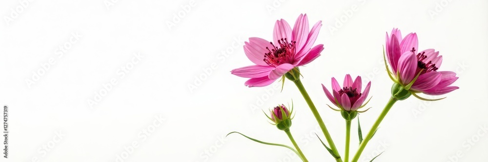 Fototapeta premium Silybum marianum flower in isolation on a white background, plant, flora