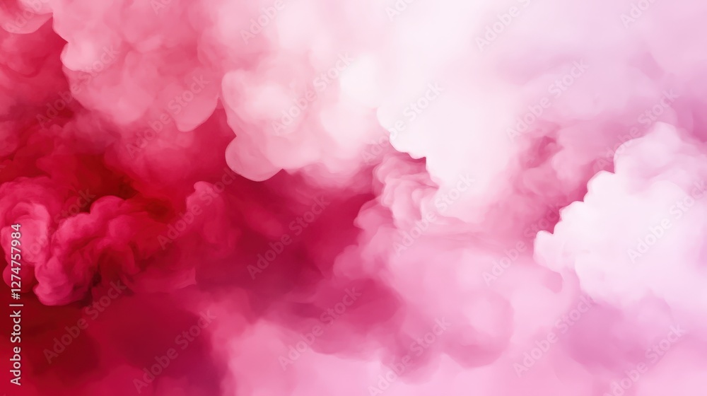 Fototapeta premium A vibrant blend of pink and red smoke creating a dreamy and abstract background. Perfect for artistic projects, digital designs, or as a backdrop for various creative uses.