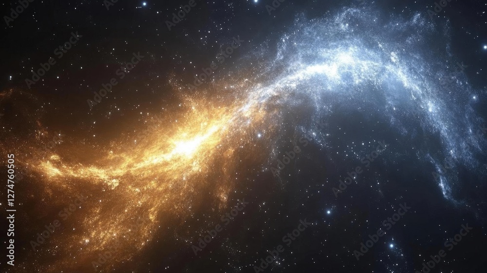 Obraz premium Abstract Space Nebula With Glowing Colors