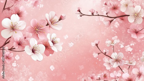 Pink Flowers Bloom Beautifully with Delicate Petals and Soft Background, Spring Season.