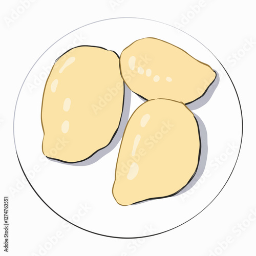 Illustration of Pempek with Sweet and Spicy Vinegar Sauce – Iconic Indonesian Dish