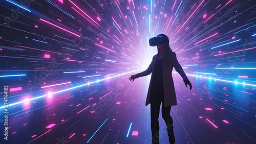 Virtual Reality Goggles Abstract Room