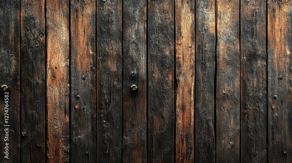 Close-up of aged wooden planks with texture and natural patterns in rustic setting Close-up of aged wooden planks with texture and natural patterns in rustic setting