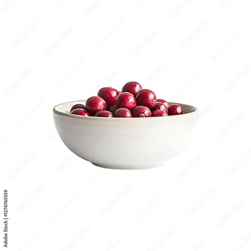 Cranberries in a White Bowl Fresh Red Berries Cranberries in a White Bowl Fresh Red Berries