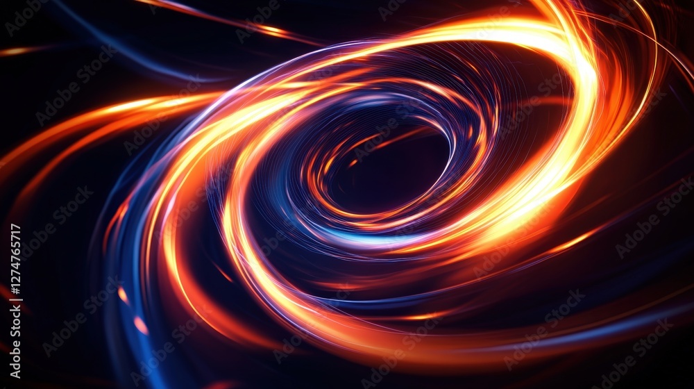 A mesmerizing swirl of vibrant colors, featuring dynamic light trails in shades of orange and blue. Perfect for backgrounds, digital art, or visual effects. A mesmerizing swirl of vibrant colors, featuring dynamic light trails in shades of orange and blue. Perfect for backgrounds, digital art, or visual effects.