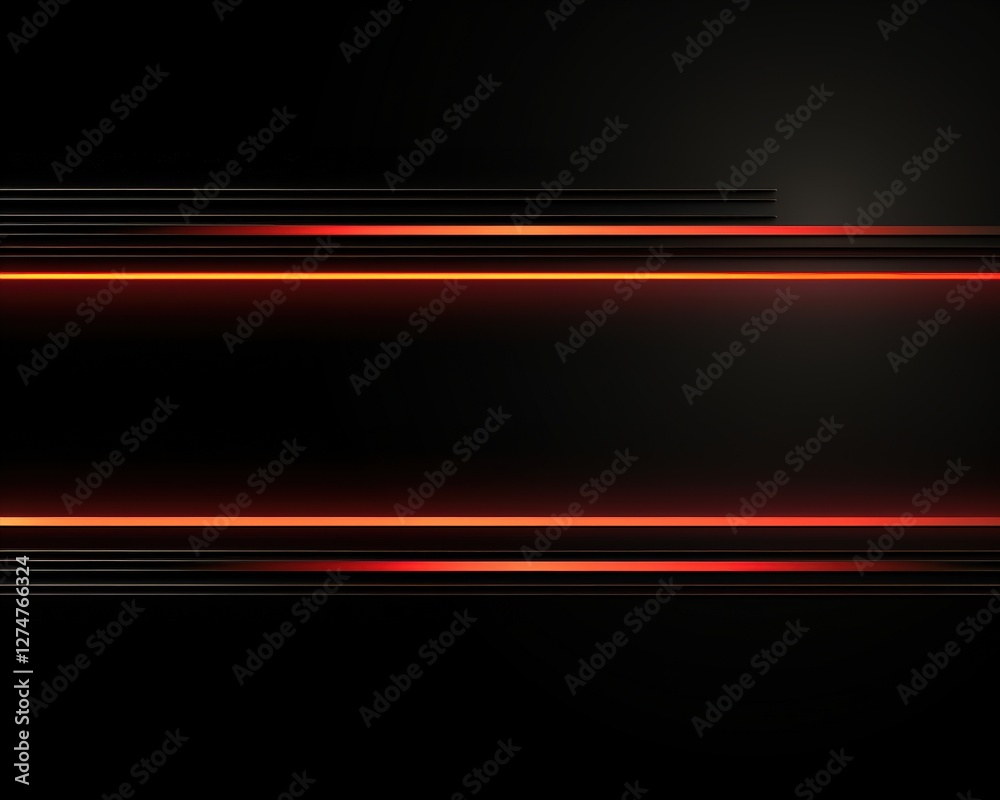 Fototapeta premium Glowing orange light streaks on black, use for backgrounds and tech banners