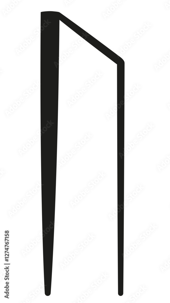 Scandinavian rune Uruz in black on white background. Scandinavian rune Uruz in black on white background.