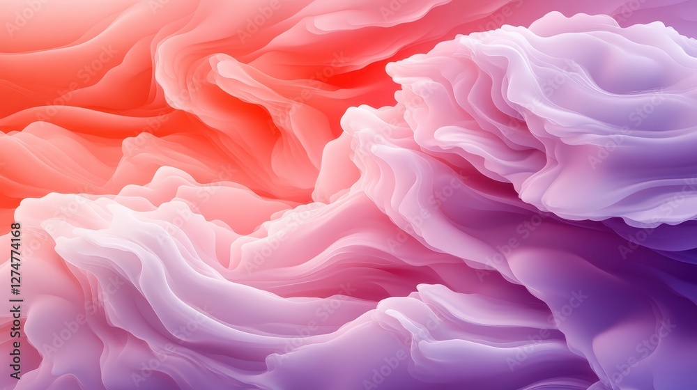 A stunning abstract digital art piece featuring soft waves of pink and purple hues A stunning abstract digital art piece featuring soft waves of pink and purple hues