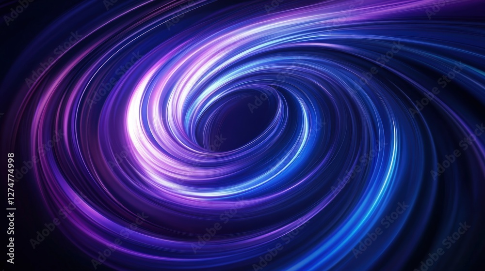 A stunning abstract swirl of vibrant purple and blue light, creating a sense of depth and motion. Perfect for backgrounds, digital art projects, and enhancing visual presentations.
