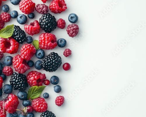 Wallpaper Mural Fresh and Vibrant Mixed Berries Spread on Light Surface Torontodigital.ca