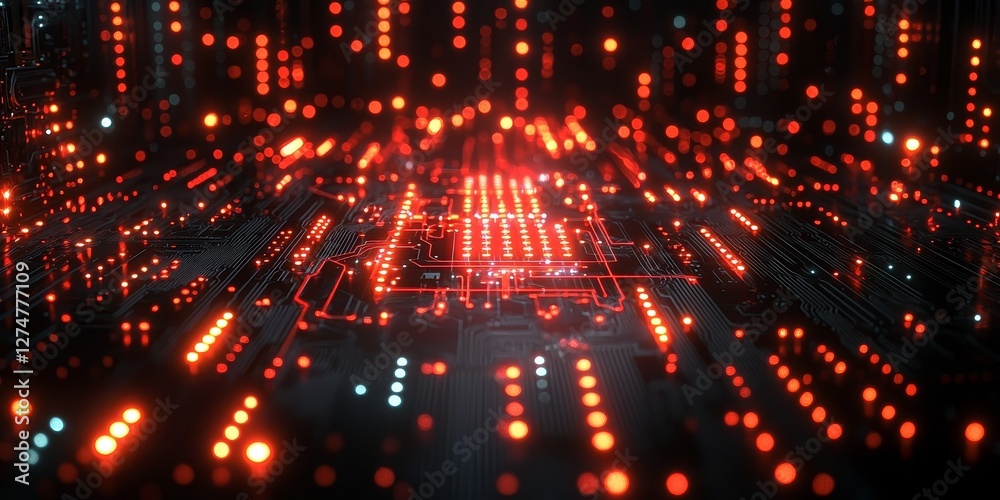 Obraz premium Elegant quantum circuit with initialized and measured qubits 