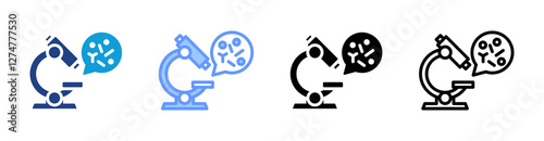Microbiome icon set multiple style collection