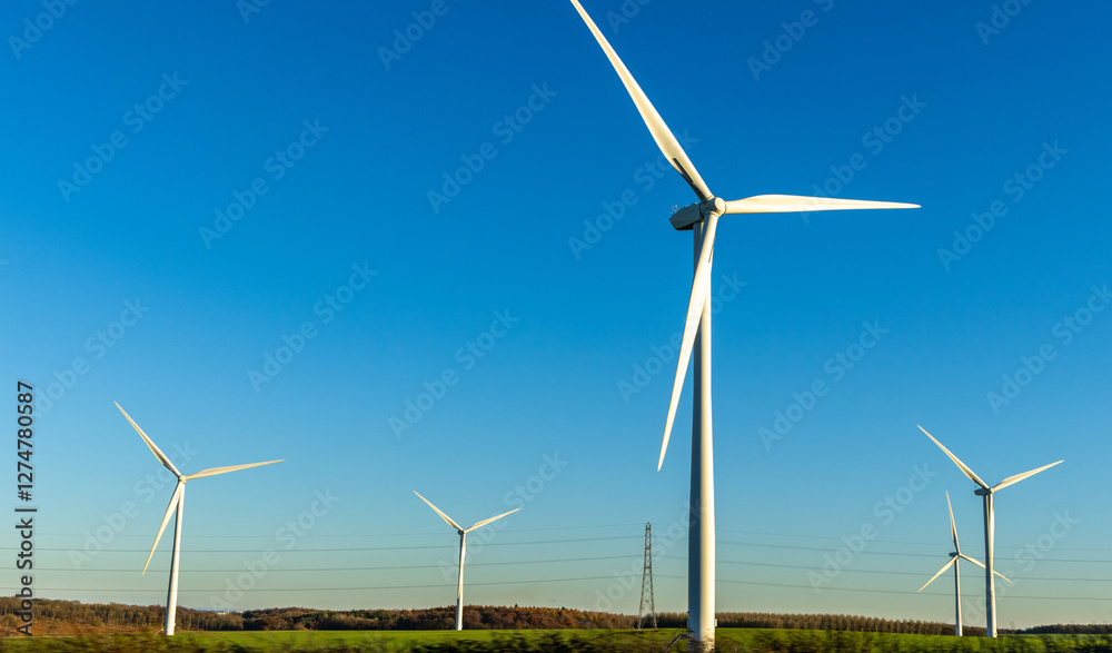 Giant Wind Turbines Turn As They Capture The Energy Of Natural Wind Giant Wind Turbines Turn As They Capture The Energy Of Natural Wind