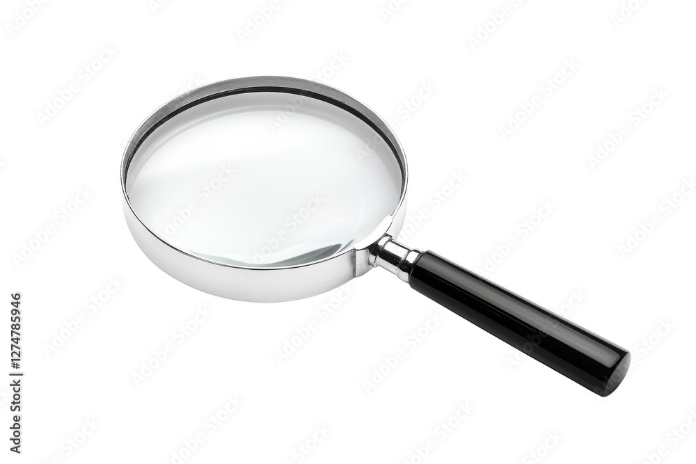 Exploring the intricate details of life with a classic magnifying glass on a clean background isolated on transparent background Exploring the intricate details of life with a classic magnifying glass on a clean background isolated on transparent background