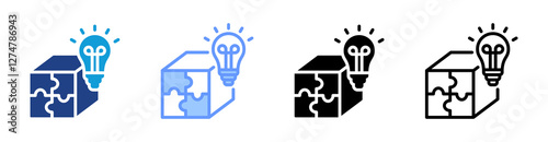 Product Market Fit icon set multiple style collection