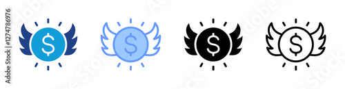Angel Investor icon set multiple style collection